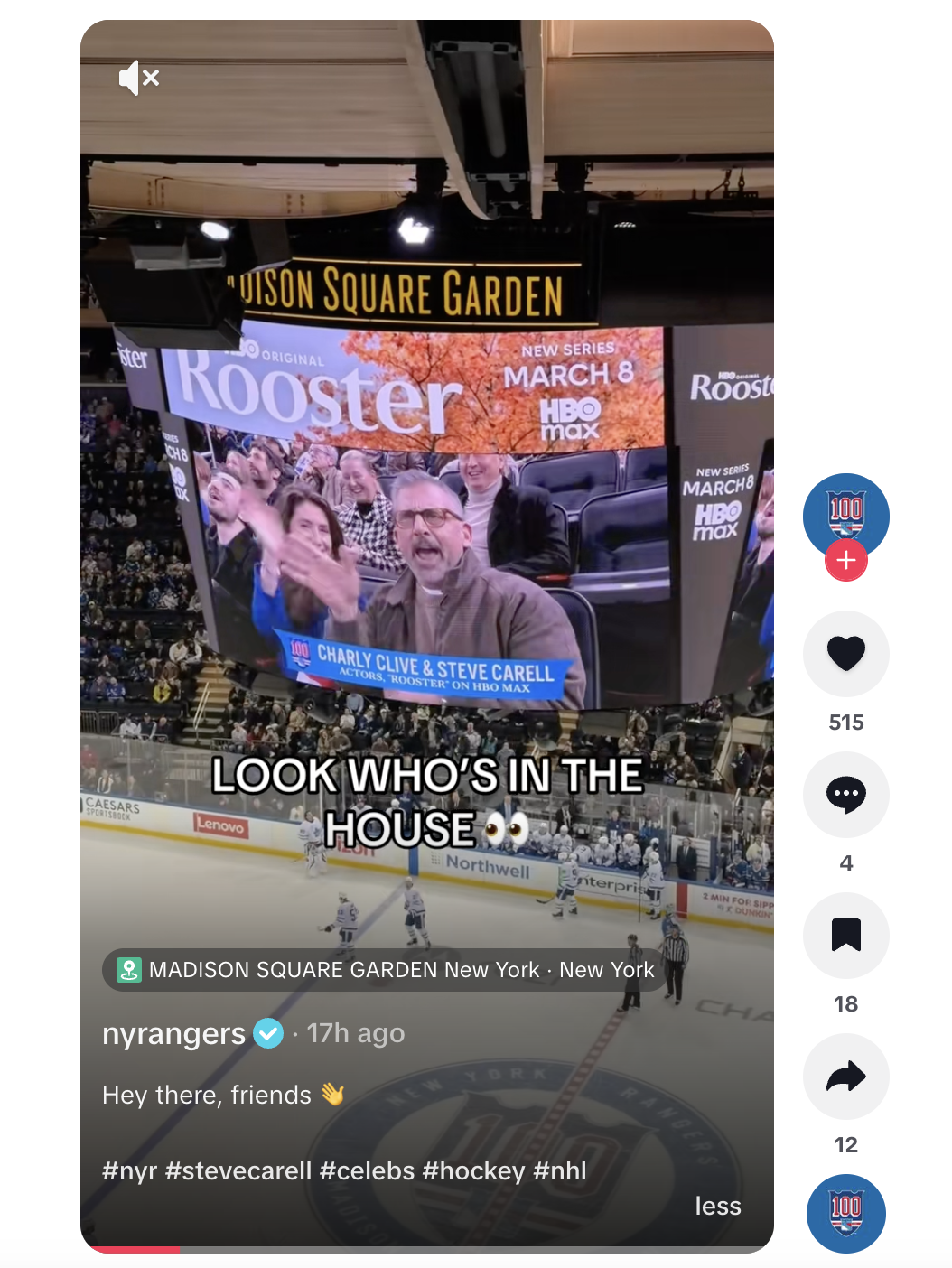 New York Rangers - Tik Tok Post